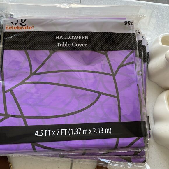 Fall Thanksgiving And Halloween Decor, Signs Tablecloths NWOT - Picture 5 of 6